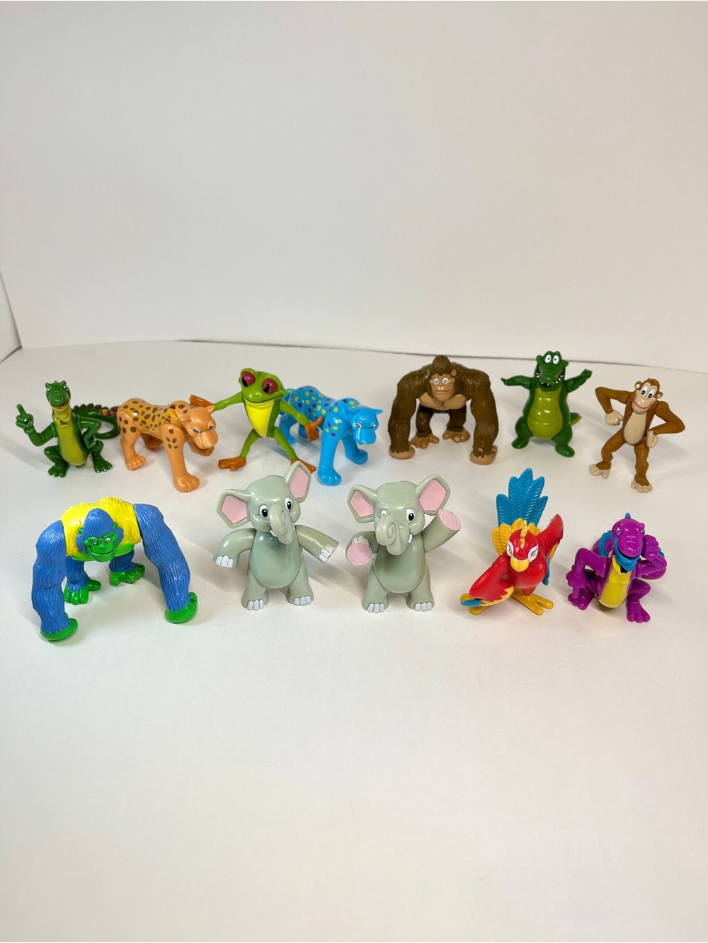 Lot of 12 Rainforest Cafe Toy Action Figure Lot 2000 Vintage 2017 PVC NEON Y2k